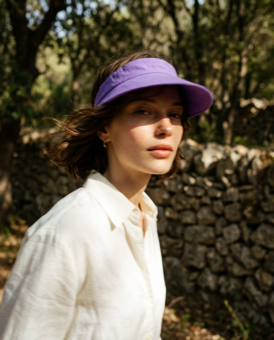 Visera with back bow lilac