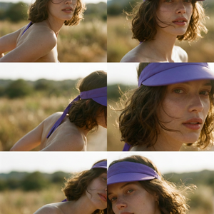 Visera with back bow lilac