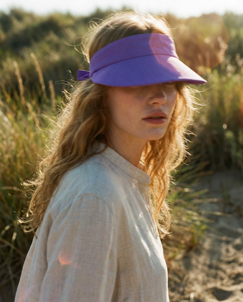Visera with back bow lilac