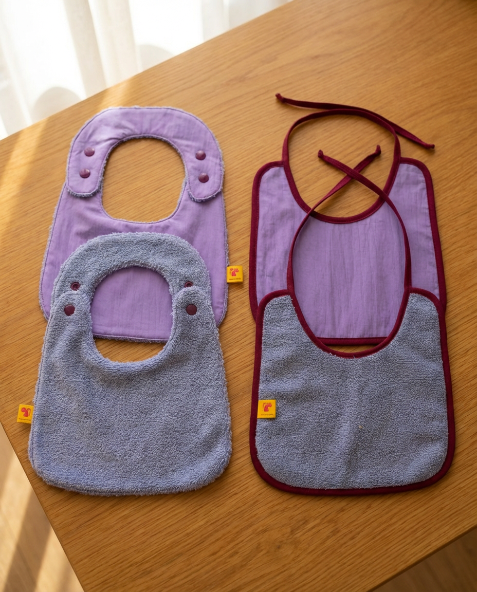 Pack of 2 bibs reversibles lilac