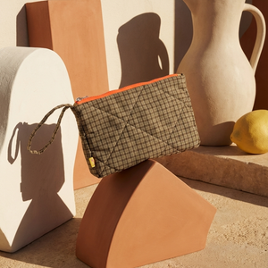 Toiletry Pouch checkered khaki