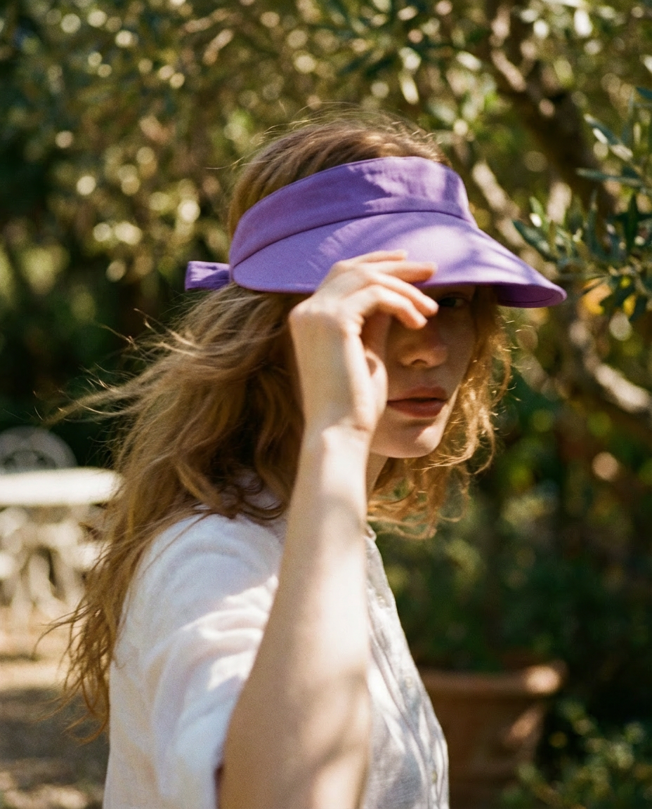 Visera with back bow lilac