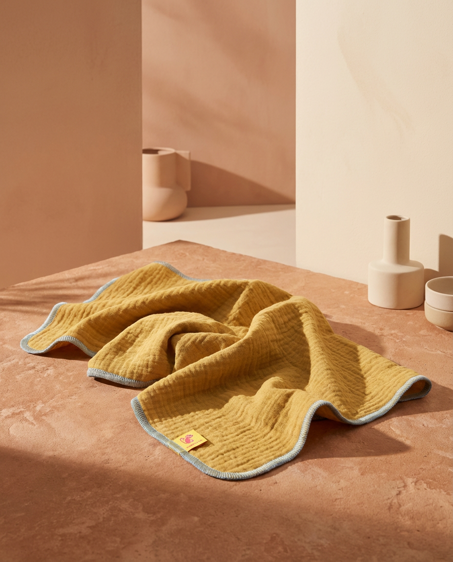 Muslin de Organic Cotton CURRY & AZUL