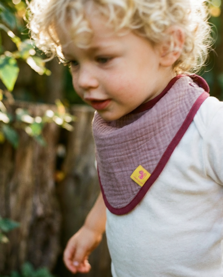 Bandana Bib CAMELIA muslin mauve