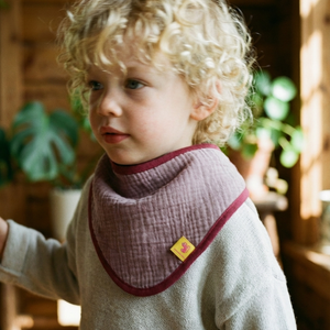 Bandana Bib CAMELIA muslin mauve
