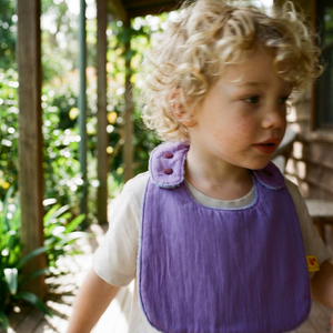 Reversible Bib terry lilac/technical fabric lilac