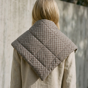 Scarf Cape checkered khaki