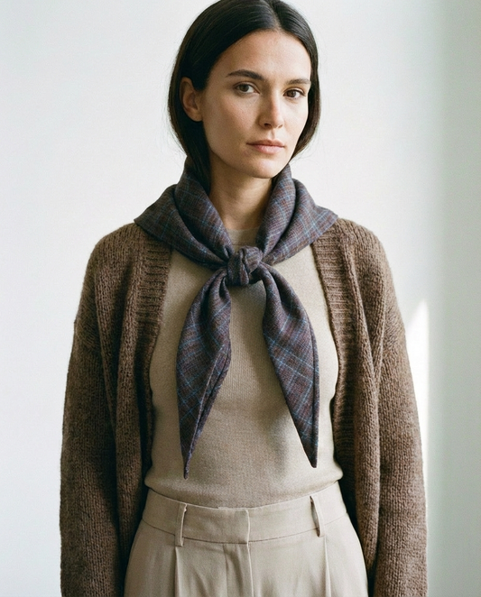 Scarf Cape checkered brown