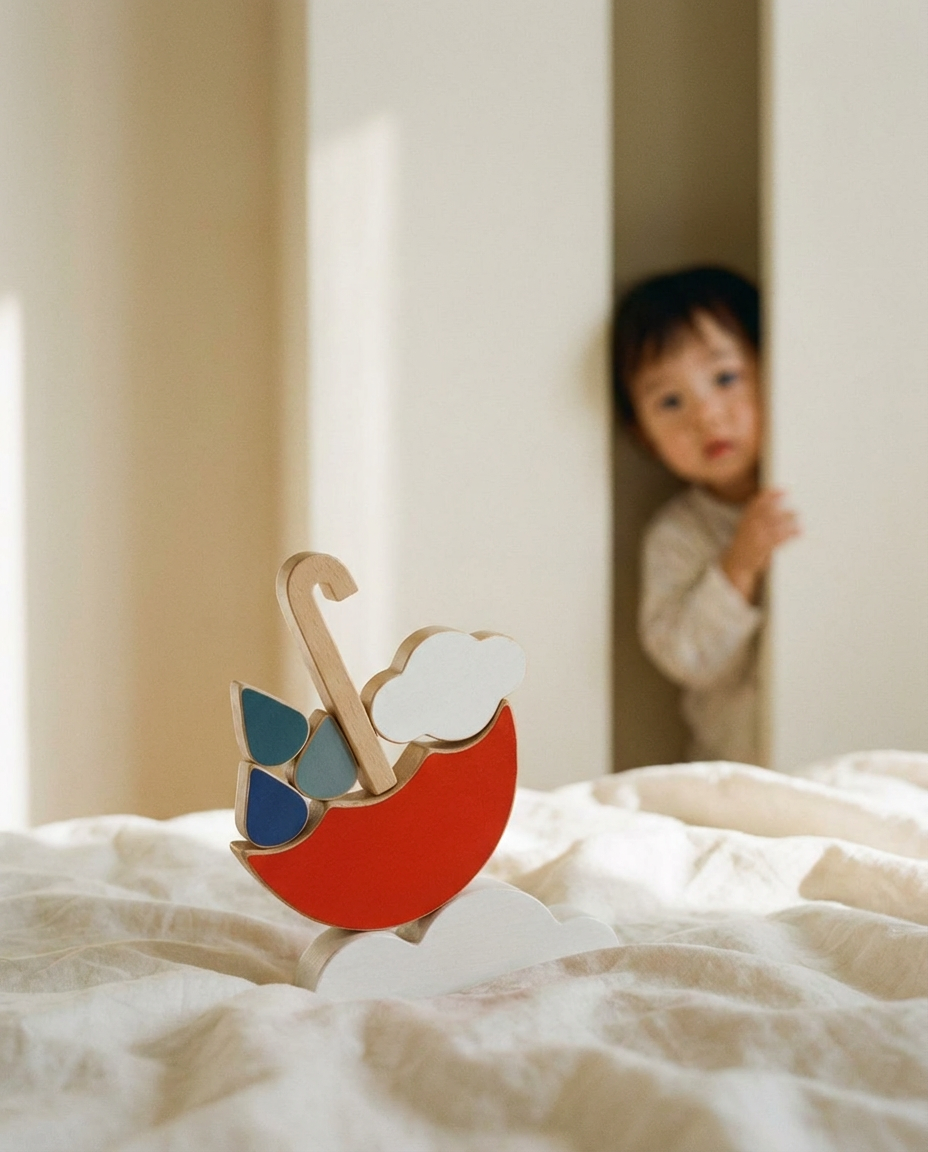 Wooden Toy Red Umbrella