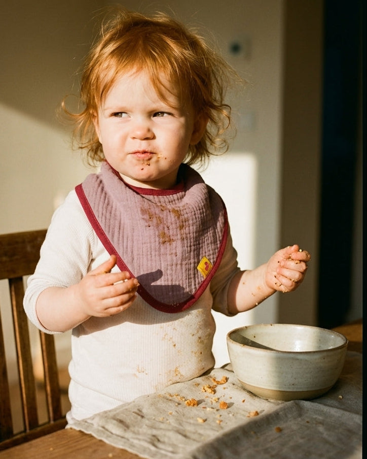Bandana Bib CAMELIA muslin mauve