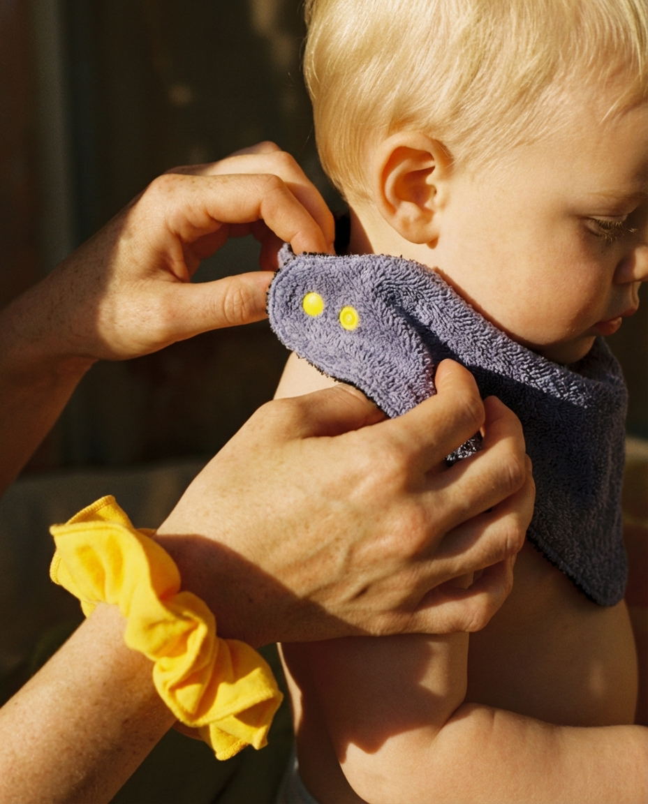 Bandana Bib de cotton terry lilac