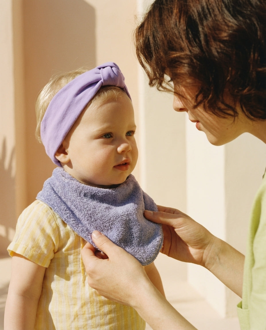 Bandana Bib de cotton terry lilac