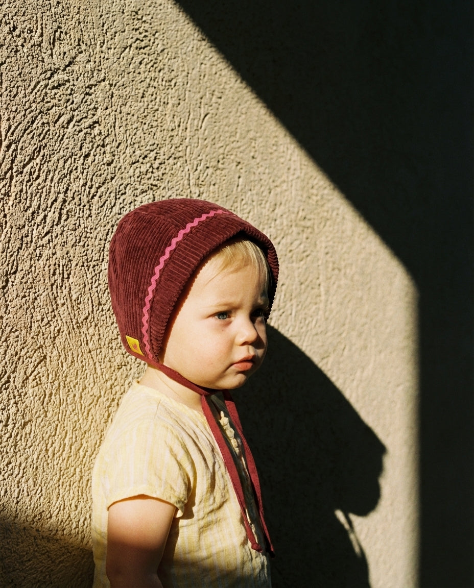 Bonnet baby corduroy burgundy