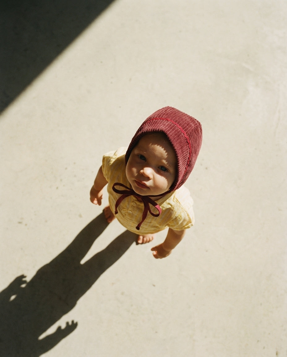 Bonnet baby corduroy burgundy
