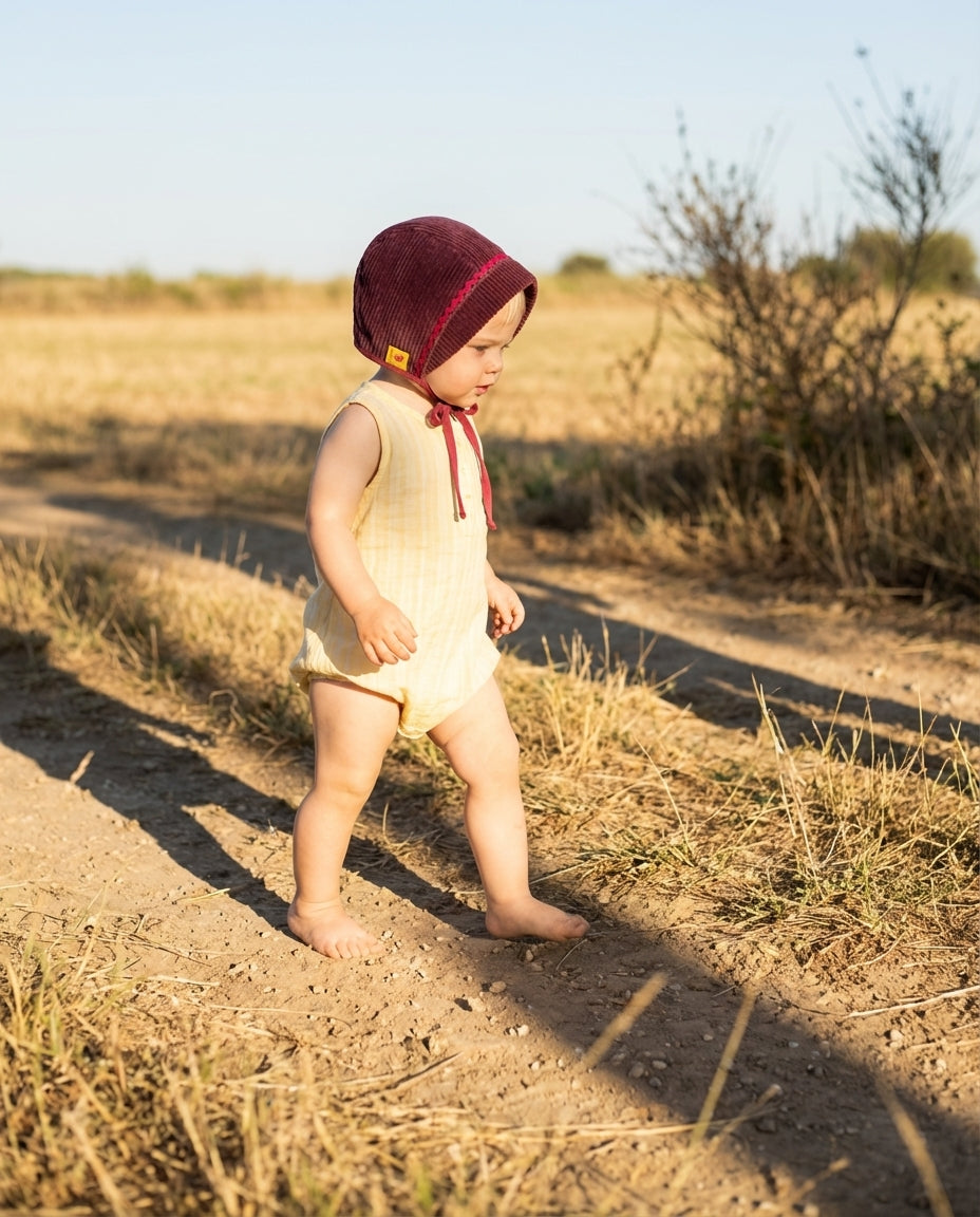 Bonnet baby corduroy burgundy