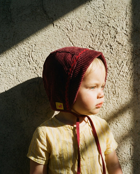 Bonnet baby corduroy burgundy