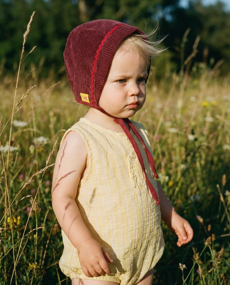 Bonnet baby corduroy burgundy
