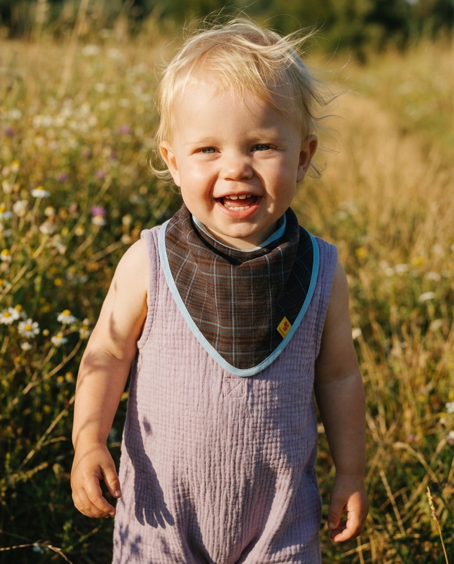 Bandana Bib CAMELIA checkered blue