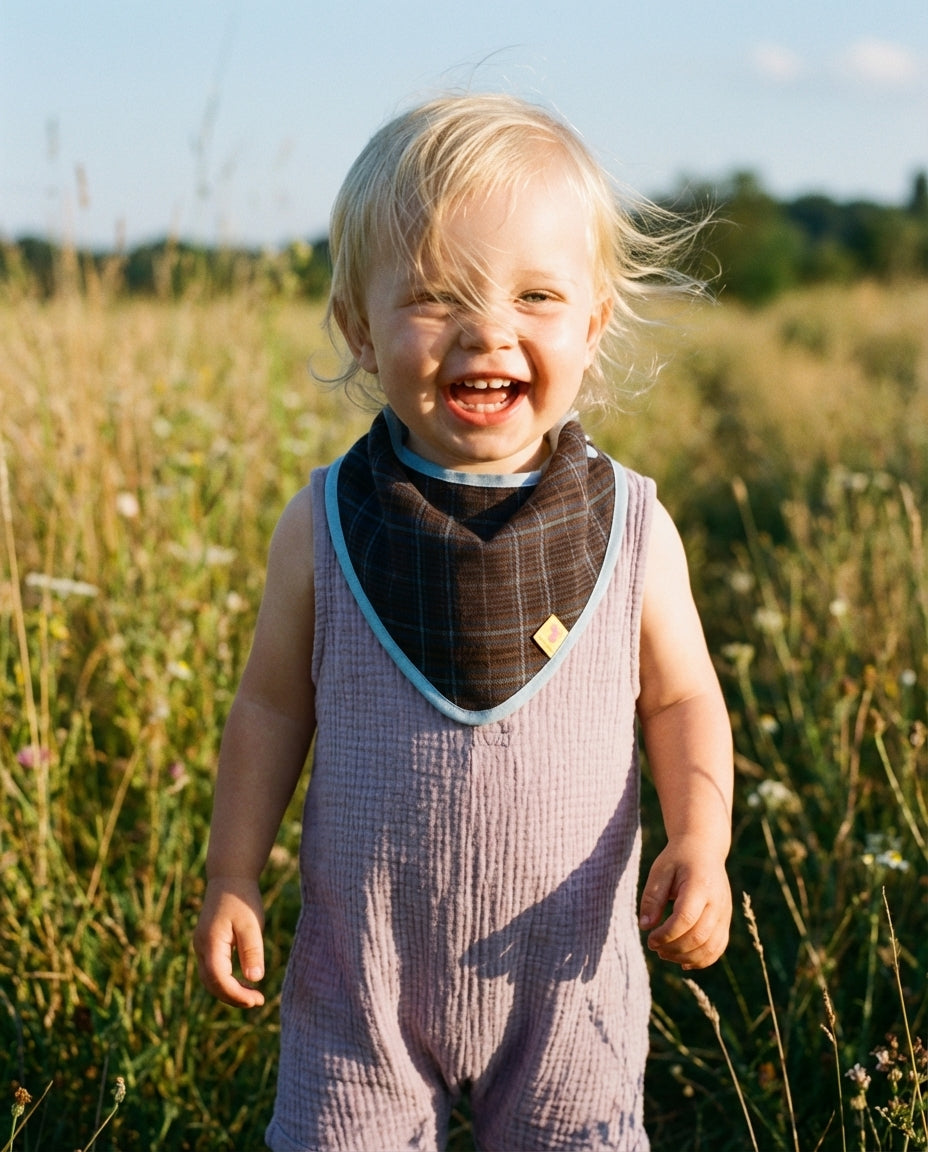 Bandana Bib CAMELIA checkered blue