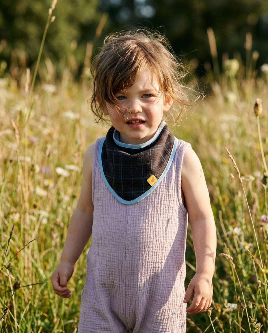 Bandana Bib CAMELIA checkered blue