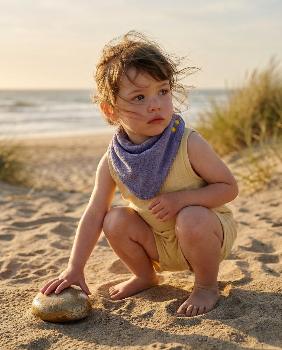 Bandana Bib de cotton terry lilac
