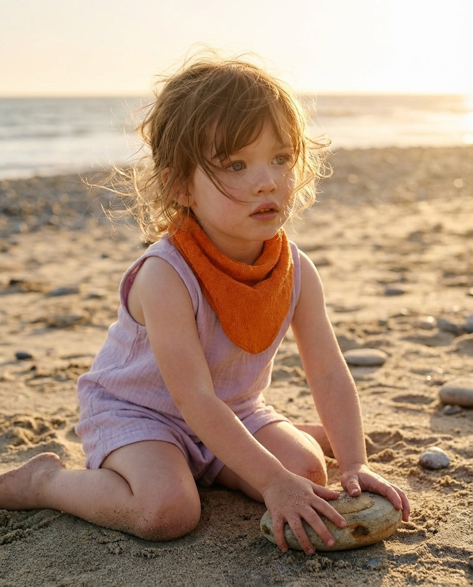Bandana Bib de cotton terry orange