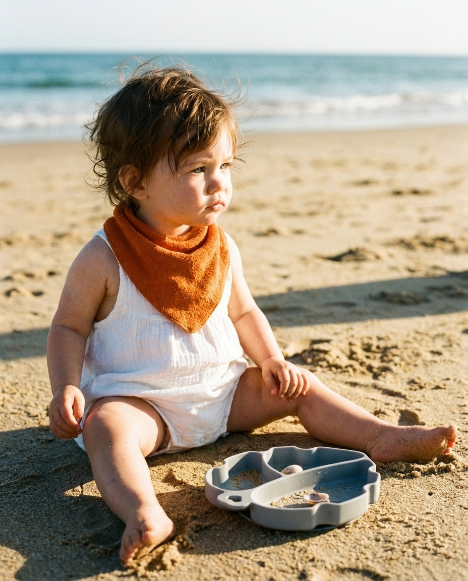 Bandana Bib de cotton terry orange