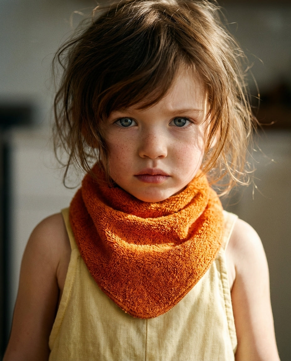 Bandana Bib de cotton terry orange