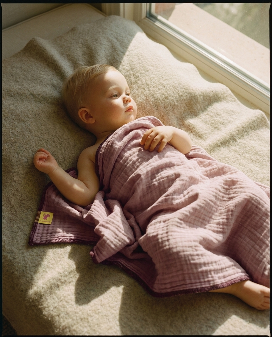 Muslin de organic cotton MALVA EMPOLVADO