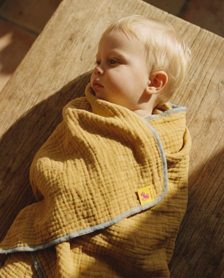 Muslin de Organic Cotton CURRY & AZUL