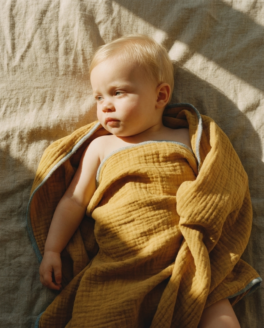 Muslin de Organic Cotton CURRY & AZUL