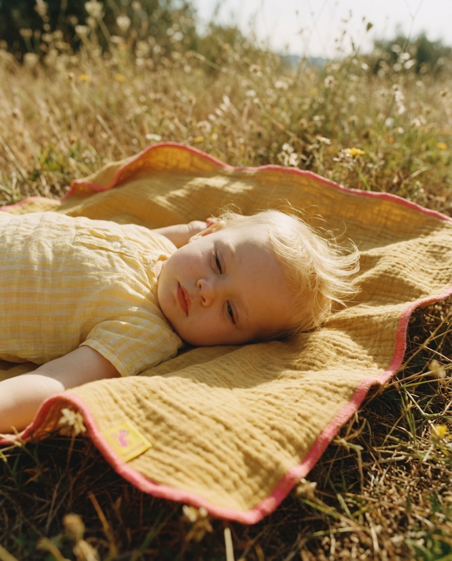 Muslin de Organic Cotton CURRY & FUCSIA