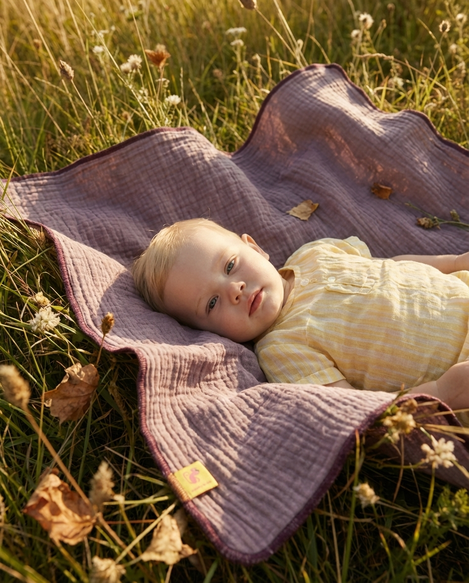 Muslin de organic cotton MALVA EMPOLVADO