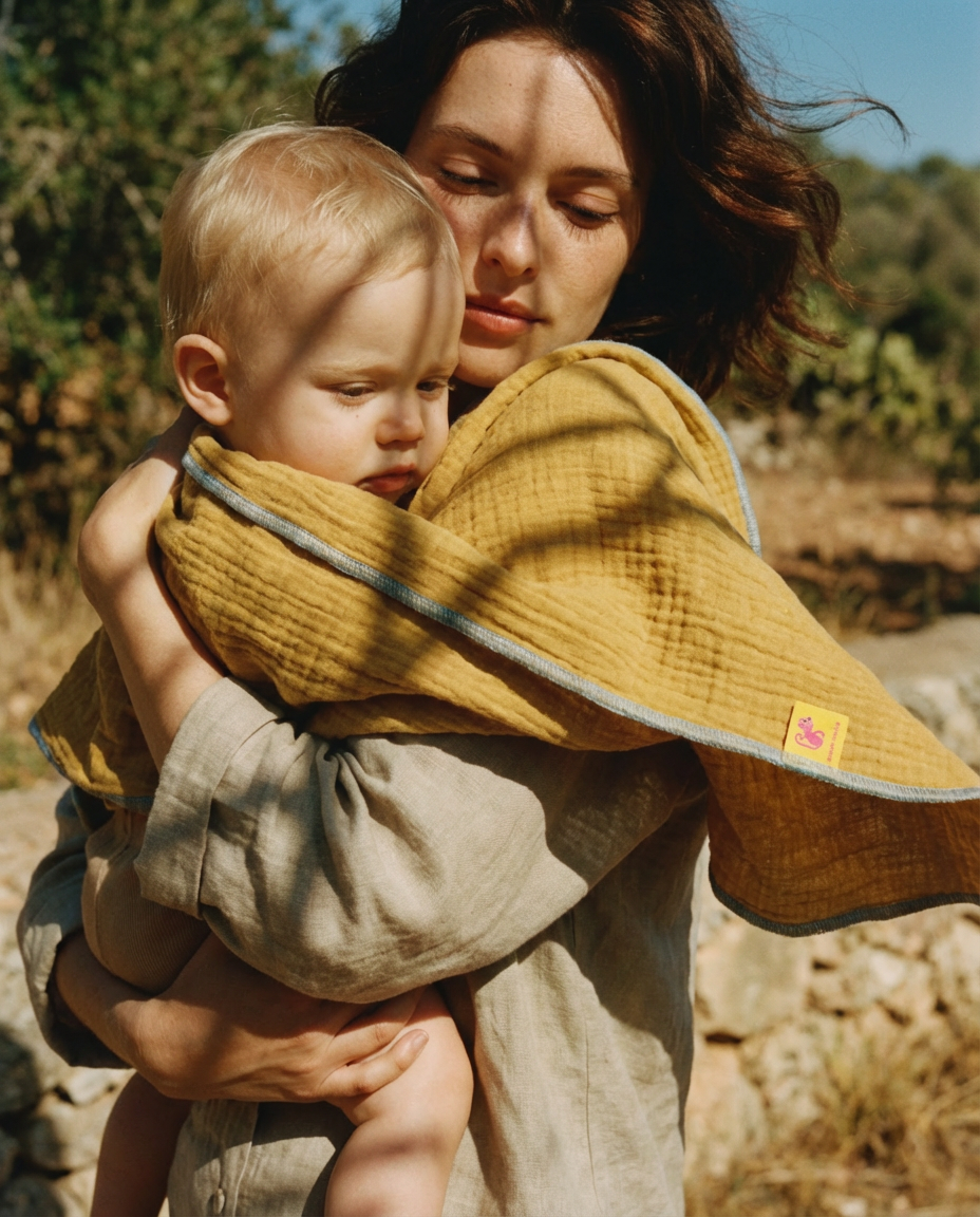 Muslin de Organic Cotton CURRY & AZUL