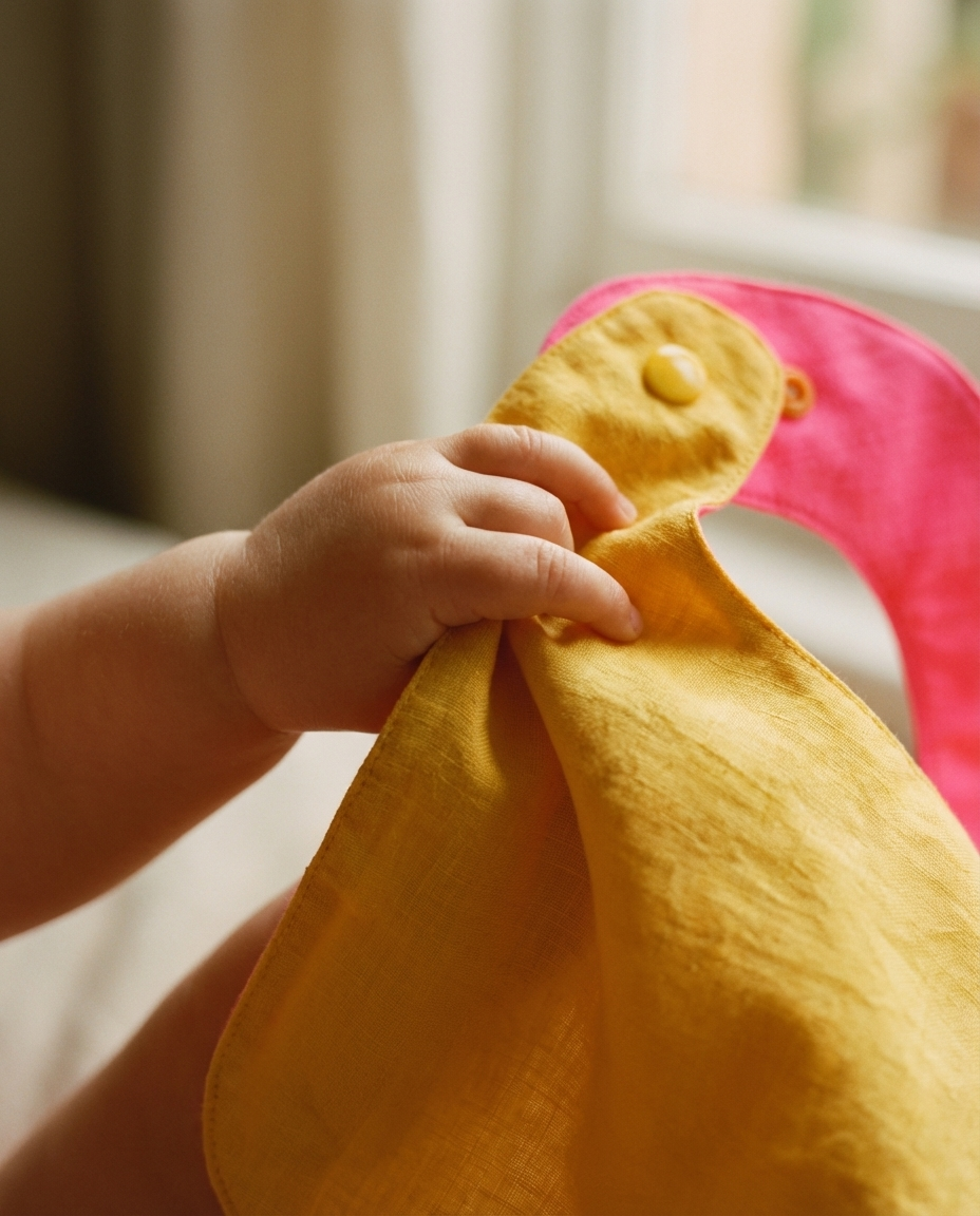 Reversible Bib yellow/fuchsia